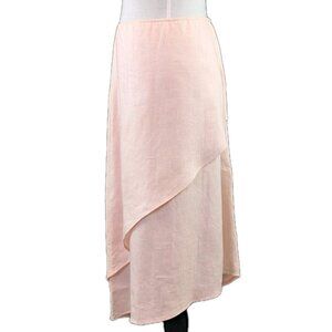 Alexandra Bartlett Linen Skirt Aysemetric Pink Lined